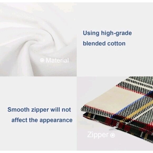 Batmerry Red White Plaid Decorative Pillow Covers, 22 x 22 Inch Set Of 2 - Picture 5 of 5